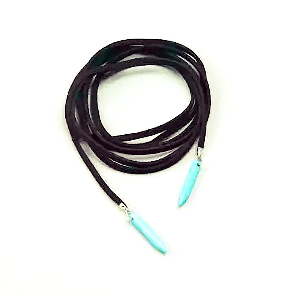 ⚜️[𝟯/$𝟭𝟴]⚜️Black Long Suede Simple Necklace NEW - Picture 2 of 10